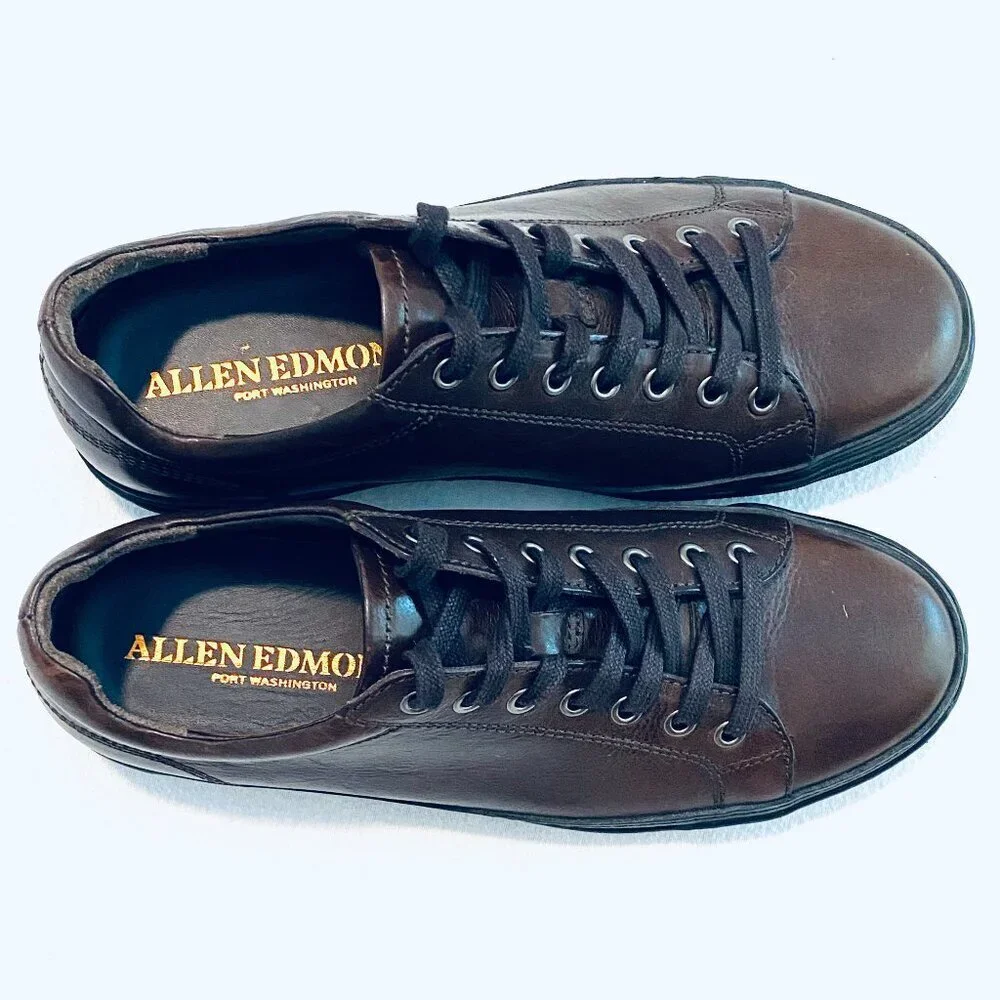 Allen Edmonds leather sneaker Men's 7 1/2 brown Porter Derby lace up low top